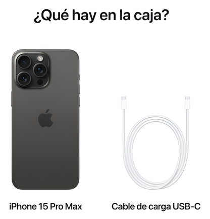 Apple iPhone 15 Pro Max, 256 GB, Titanio Negro